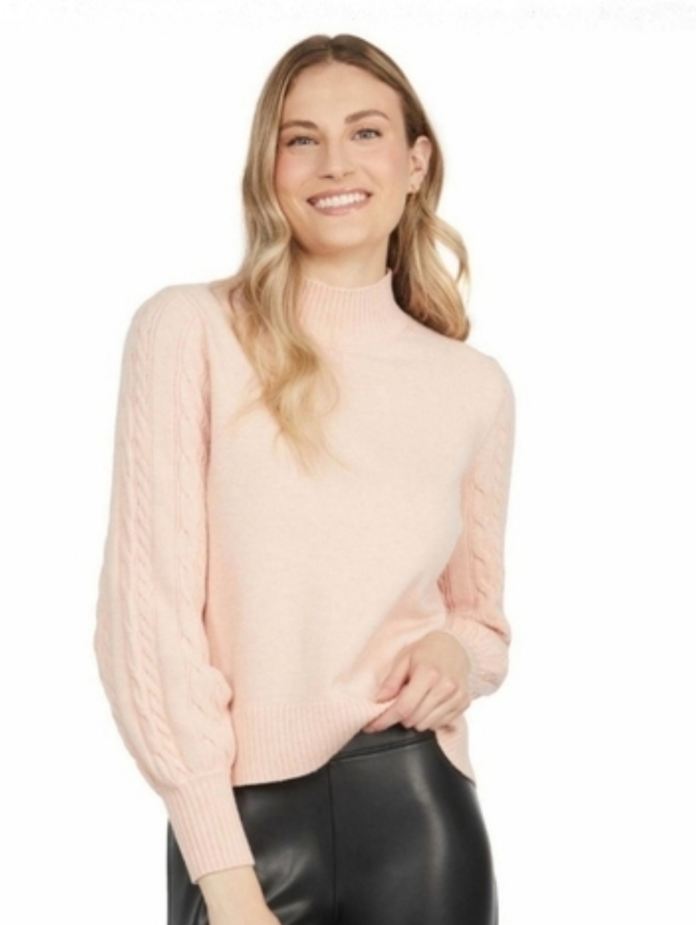 NWT Mexx Cropped Women's Knit Pink Sweater Cable Knit Size XL